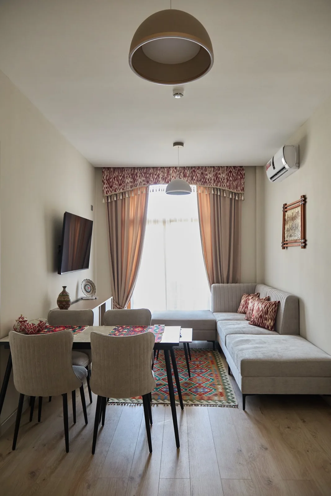 Living room and dining area
